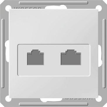 Schneider Electric  Wessen59  Белый  Розетка информационная без рамки телефонная/категория 5Е 2-местная скрытая установка RSI-251TK5E-1-86