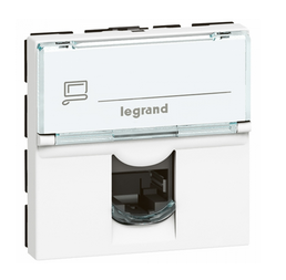 Розетка RJ45 FTP категория 6А 2 модуля Legrand  Mosaic  Белый   076565