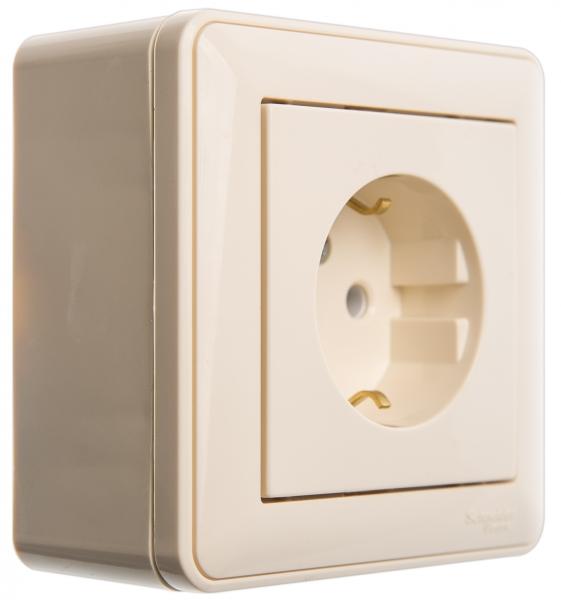 Schneider Electric  Wessen59  Слоновая Кость  Коробка подъемная для наружного монтажа с рамкой 1-местная KP-152-28