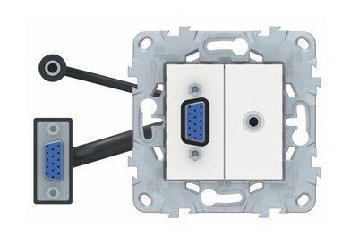 Schneider Electric Unica NEW  Белый Розетка HD15+Minijackk, NU593218