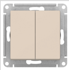 Schneider Electric AtlasDesign Бежевый Переключатель 2-клавишный, схема 6, 10АХ, механизм ATN000265