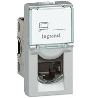 Legrand  Mosaic  Алюминий Розетка механизм RJ45 UTP категория 6, 1 модуль  79461