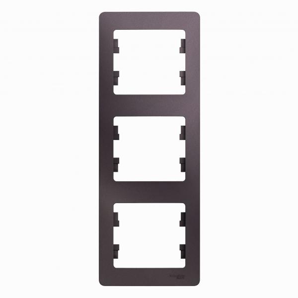 Schneider Electric Glossa Сиреневый Туман Рамка 3-местная вертикальная IP20 скрытая установка GSL001407