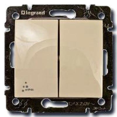 Legrand Valena  Слоновая Кость IP44 Переключатель механизм 2-клавишный 10А 250В /774198