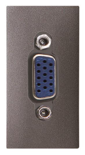 ABB  Zenit  Антрацит Разъём механизм VGA (DE-15) 3.5мм, 1-модуль  / 2CLA215550N1801