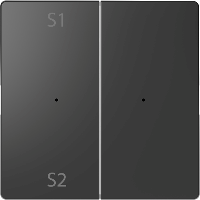 Schneider Electric  MERTEN  D-Life  PlusLink  Антрацит  Клавиша 2-местная с S1/S2, пусто MTN5226-6034