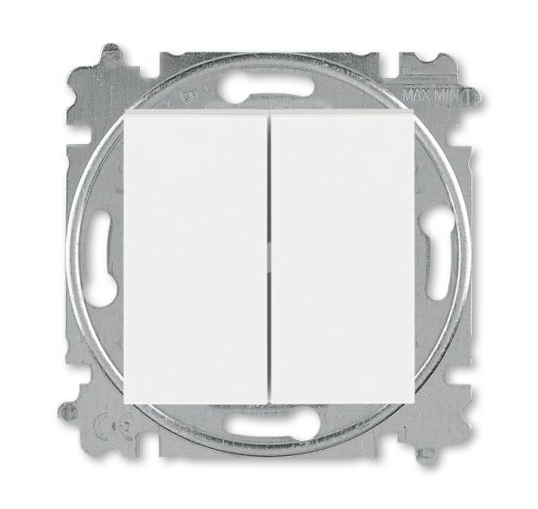ABB  Levit  Жемчуг/Ледяной Переключатель 2-клавишный, 2CHH595245A6068