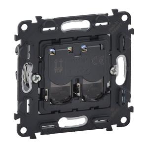 Legrand  Valena  IN'MATIC Розетка механизм компьютерная 2-местная RJ45 категория 6е UTP скрытая установка IP20 /753043
