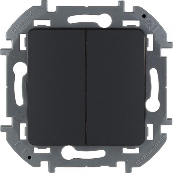 Legrand INSPIRIA Антрацит Выключатель 2-клавишный IP20 скрытая установка 673623