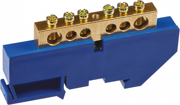 Шина нулевая на DIN изоляторе Navigator  NBB-M812-6D/B 8*12, 6 отверстий 71 158
