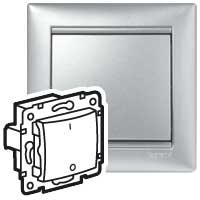 Legrand Valena  Алюминий  Выключатель механизм 1-клавишный 2 полюсный10A, 250В 770102