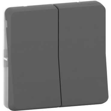 Schneider Electric Mureva Styl  Антрацит Выключатель механизм 2-местный кнопочный IP55 MUR35326