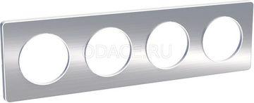 Schneider Electric ODACE Полированный Алюминий Рамка 4-местная S52P808J