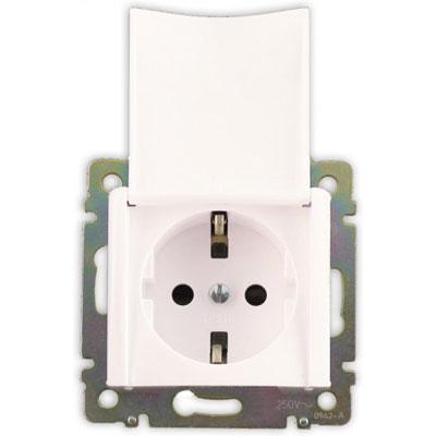 Legrand Valena  Белый Розетка механизм 1-местная с заземляющими контактами с крышкой /774422 (кратно 10)