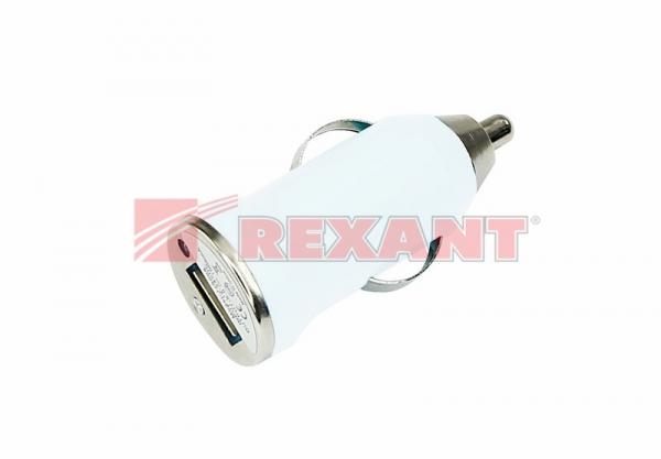 Автозарядка в прикуриватель USB small (АЗУ) (5V, 1 000mA) белая блистер 18-1934