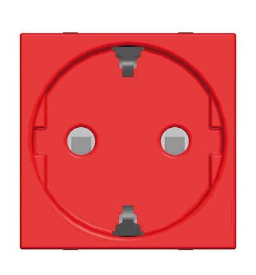 ABB  Zenit  Красный Розетка SCHUKO с заземлением для специальных сетей, со шторками 16А / 250В,  /N2288 RJ// 2CLA228800N7001