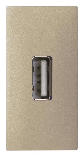 ABB  Zenit  Шампань Разъем USB механизм тип А, с винтовым подключением проводов (5п), 1-модуль  /2CLA215580N 2CLA215580N1901