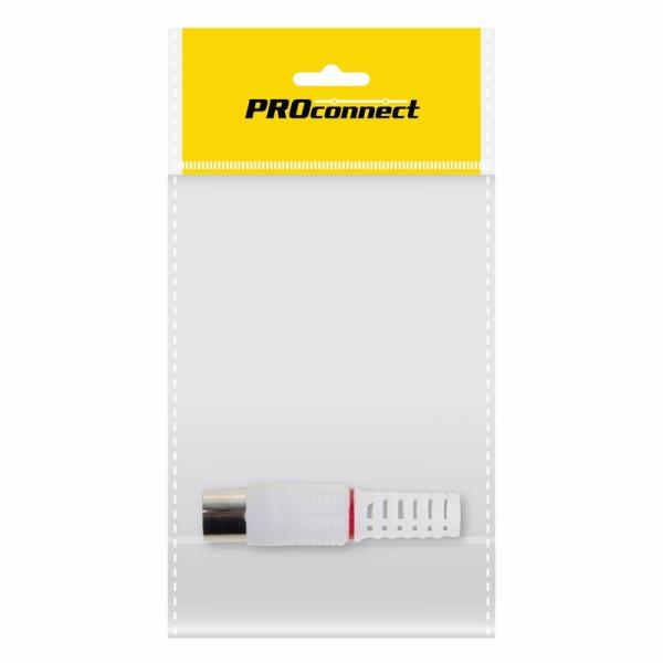 Разъем антенный на кабель, (гнездо-TV), белый, (1шт.) (пакет)  PROconnect 05-2043-7