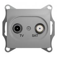 Schneider Electric Glossa Алюминий Розетка ТВ-SAT 1-местная 1DB, механизм IP20 скрытая установка GSL000397
