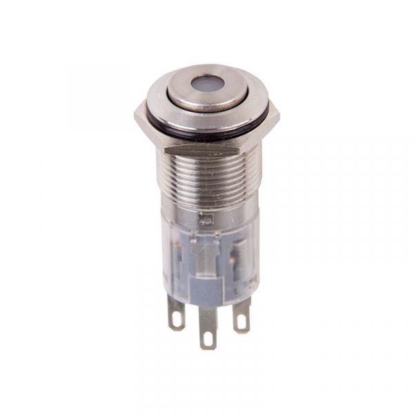 Кнопка  антивандальная Ø16 250В Б/Фикс (5с) (ON)-OFF/(OFF)-ON зеленая (A-16-C4) REXANT 36-3265