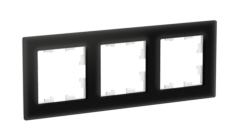 Schneider Electric AtlasDesign NATURE  Стекло Черный  Рамка 3-местная ATN321003