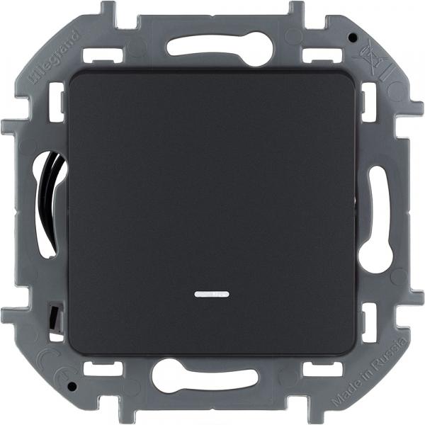 Legrand INSPIRIA Антрацит Переключатель1-клавишный с подсветкой IP20 скрытая установка 673663