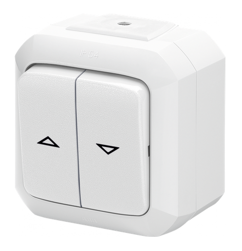 Выключатель жалюзи двухклавишный ABB Variant+ IP54 с фиксацией клавиш белый