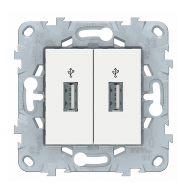 Schneider Electric Unica NEW  Белый USB-коннектор, 2-местный NU542718