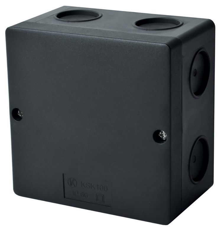 Коробка для О/П Ультрафиолетостойкая Черная IP66 KSK 100 HF (FA)