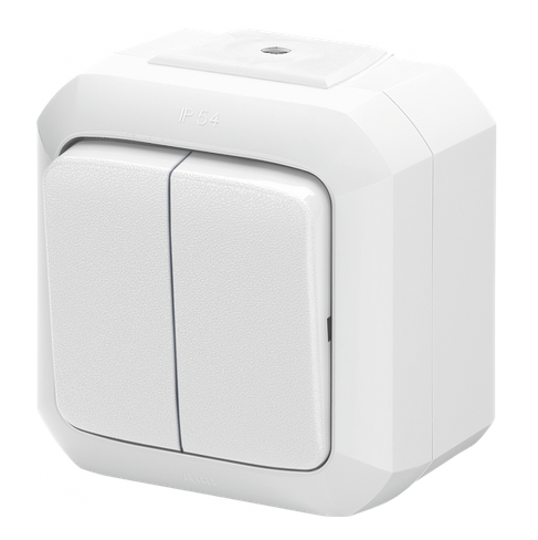 Выключатель двухклавишный ABB Variant+ IP54 белый