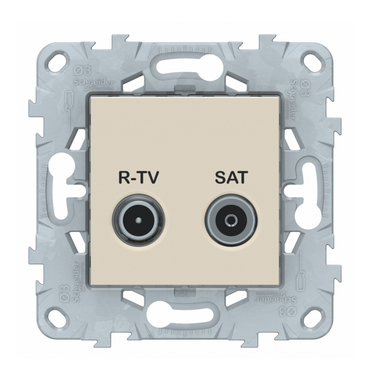 Schneider Electric Unica NEW Бежевый Розетка R-TV/ SAT, проходная NU545644