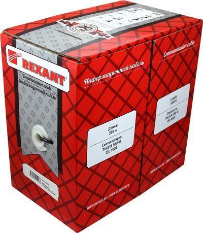 Кабель витая пара F/UTP 1х2х24AWG кат.5e solid CU PVC сер. 305м (м) Rexant 01-0120