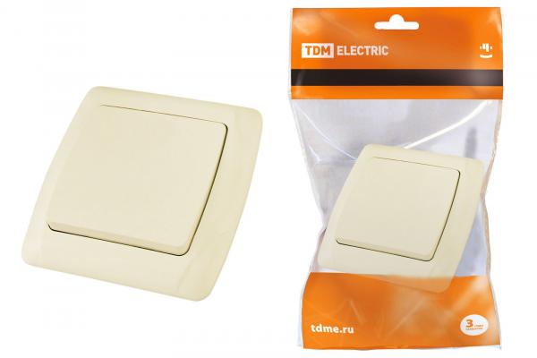 TDM  Онега  Слоновая Кость  Выключатель 1-клавишный СП 10А IP20 SQ1805-0030