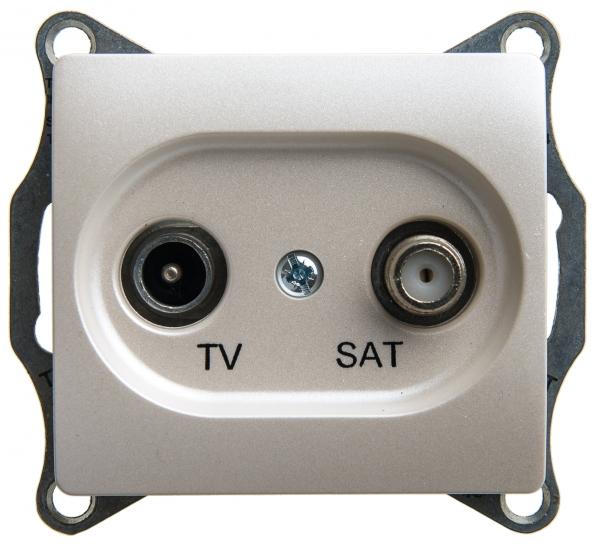Schneider Electric Glossa Перламутр Розетка ТВ-SAT 1-местная 1DB, механизм IP20 скрытая установка GSL000697