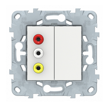 Schneider Electric Unica NEW  Белый Розетка 3 RCA, NU543118