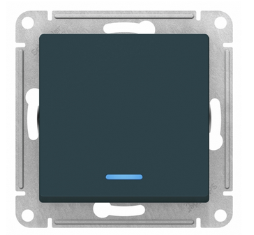 Schneider Electric AtlasDesign Изумруд  Переключатель 1-клавишный с подсветкой схема 6а, 10АХ, механизм ATN000863