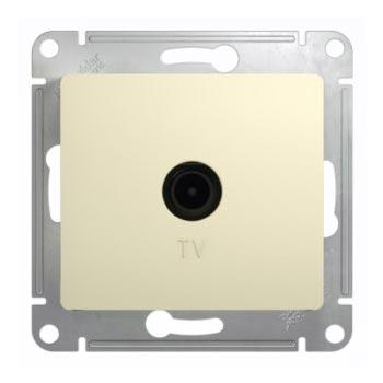 Schneider Electric Glossa  Бежевый Розетка ТВ проходная 4DB, механизм IP20 скрытая установка GSL000292