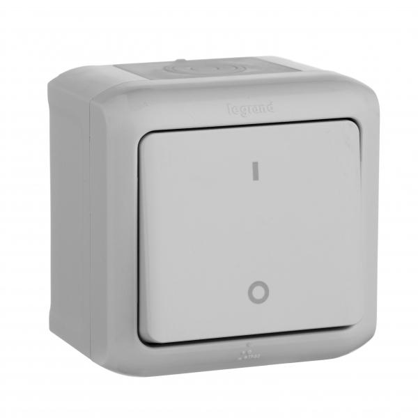 Legrand  Quteo  Серый Выключатель 2-полюсный IP44 782339