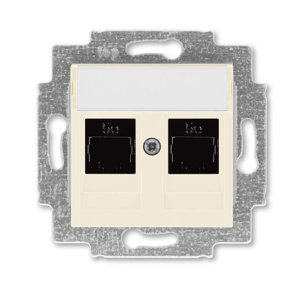 ABB  Levit  Слон. Кость Розетка компьютерная, 2хRJ45 категория 5e, 2CHH295118A6017