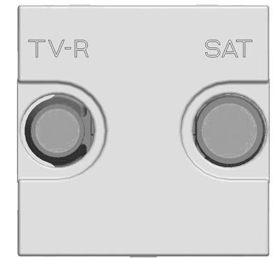 ABB  Zenit  Серебристый Накладка для TV-R-SAT розетки, 2-модульная, /N2250.1 PL/// 2CLA225010N1301
