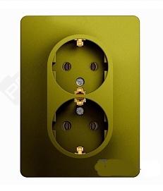 Schneider Electric Glossa Фисташковый Розетка 2-местная с заземляющими контактами, 16А, 250В, в сборе IP20 скрытая установка GSL001024