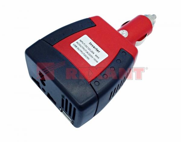 Автомобильный инвертор 75W 12V - 220V c USB портативный 202-007-1 202-007-1