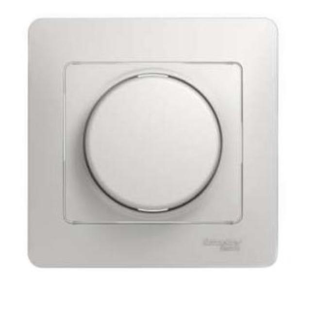 Schneider Electric Glossa  Белый Диммер поворотный 300Вт  в сборе с рамкой IP20 скрытая установка GSL000134