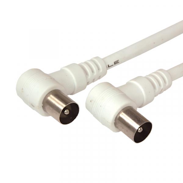 Шнур TV Plug - TV Plug  1.5М  Угловой  REXANT Белый 18-0112