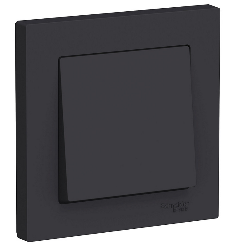 Schneider Electric AtlasDesign Карбон  Выключатель 1-клавишный схема 1, 10АХ, в сборе ATN001012