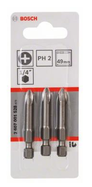 Набор бит Ph 2х49, 3шт, Extra Hart // Bosch 2607001528