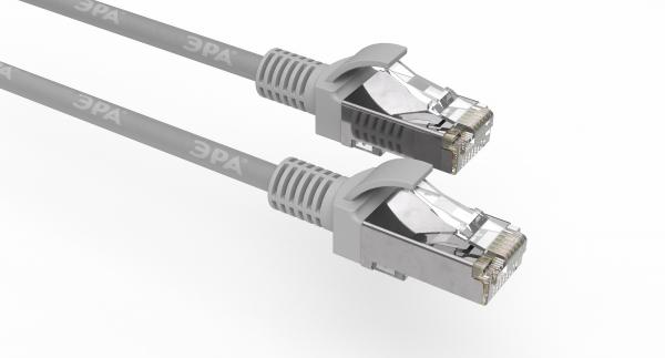 Патч корд ЭРА  PC-5F F/UTP категория 5e, длина 5 метров, экранированный, серый, Cu