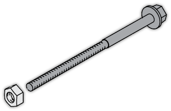 Болт нейлоновый W=195мм <4000A (10 шт) ABB 1STQ007433A0000