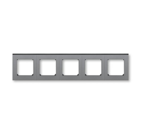 ABB  Levit  Сталь/Дымчатый чёрный Рамка 5-местная 2CHH015050A6069