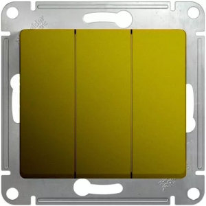 Schneider Electric Glossa Фисташковый Выключатель 3-клавишный схема3, 10AX, механизм IP20 скрытая установка GSL001031